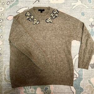 Jcrew Gemstone Crewneck sweater gray